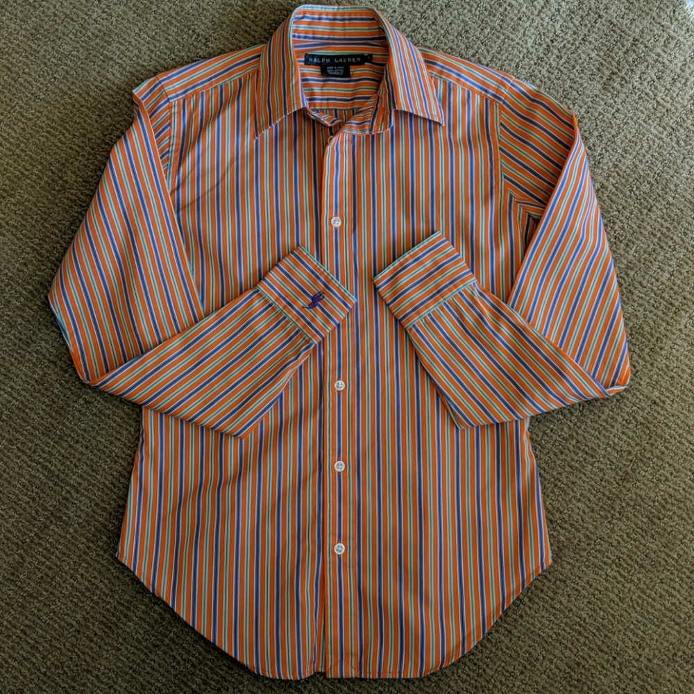 Ralph Lauren Orange Striped Blouse